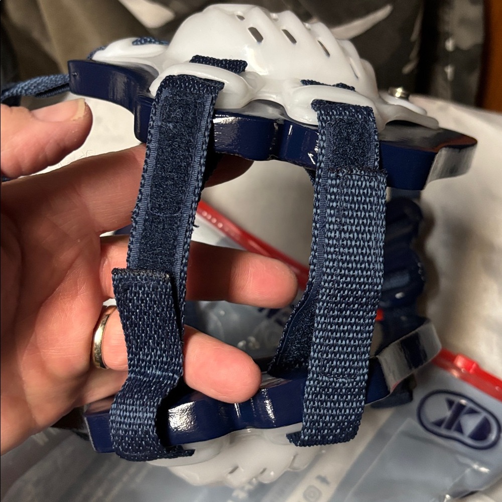 Cliff Keen Wrestling Headgear. The F5 Tornado Style. Navy/White. - Picture 8 of 8